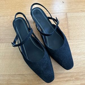 Allison Bornstein x Jack Erwin slingback kitten heel Black Size 9.5